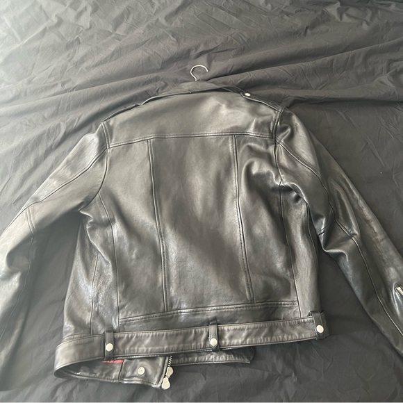 All Saints Billie Leather Jacket - Size Large - Picture 2 of 5